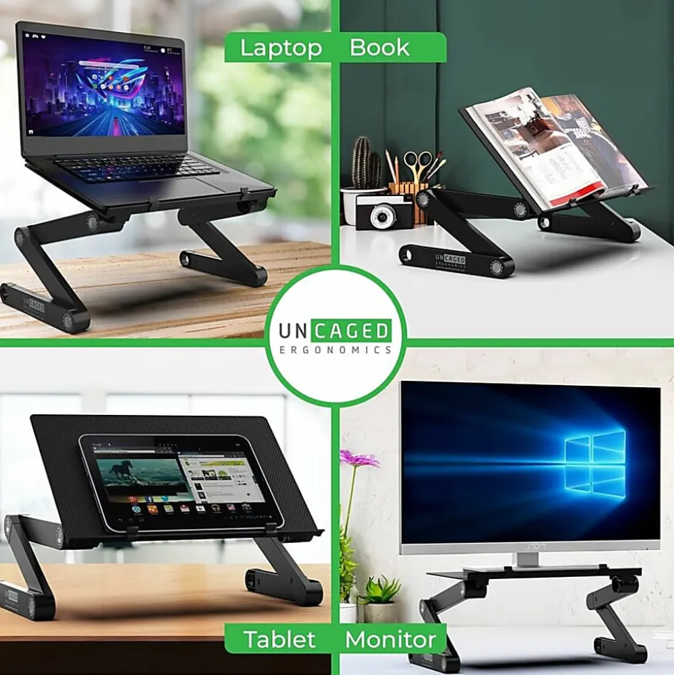 Uncaged Ergonomics WorkEZ Professional Adjustable Tilt Ergonomic Aluminum Laptop Stand Lap Desk