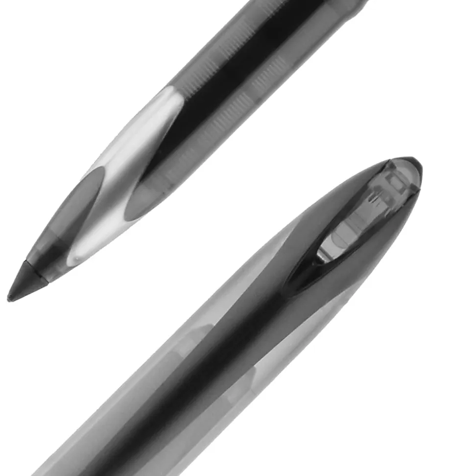uni-ball® AIR™ Rollerball Pen, Medium Point, 0.7 mm, Black Barrel, Black Ink, Pack Of 12