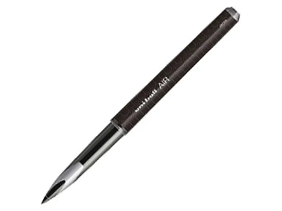uni-ball® AIR™ Rollerball Pen, Medium Point, 0.7 mm, Black Barrel, Black Ink, Pack Of 12