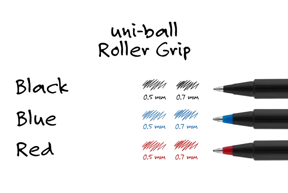 uni-ball® Deluxe Rollerball Pens, Fine Point, 0.7 mm, Gold Barrel, Black Ink, Pack Of 12