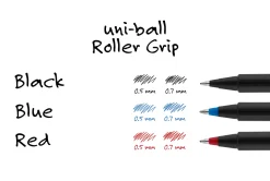 uni-ball® Deluxe Rollerball Pens, Fine Point, 0.7 mm, Graphite Barrel, Black Ink, Pack Of 3