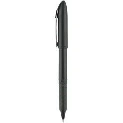 uni-ball® Grip Rollerball Pens, Micro Point, 0.5 mm, Black Barrels, Black Ink, Pack Of 12