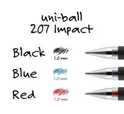 uni-ball® 207™ Impact™ Gel Pen Refills, Bold Point, 1.0 mm, Black, Pack Of 2 Refills
