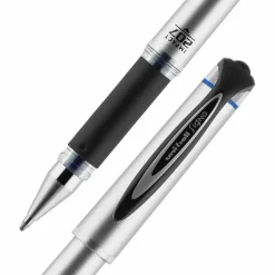uni-ball® 207™ Impact™ Gel Pens, Bold Point, 1.0 mm, Blue; Gray Barrel, Blue Ink, Pack Of 12