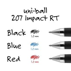 uni-ball® 207™ Impact™ RT Gel Pen Refills, Bold Point, 1.0 mm, Black, Pack Of 2 Refills