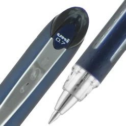 uni-ball® Jetstream™ Ballpoint Pens, Fine Point, 0.7 mm, Blue Barrel, Black Ink, Pack Of 12