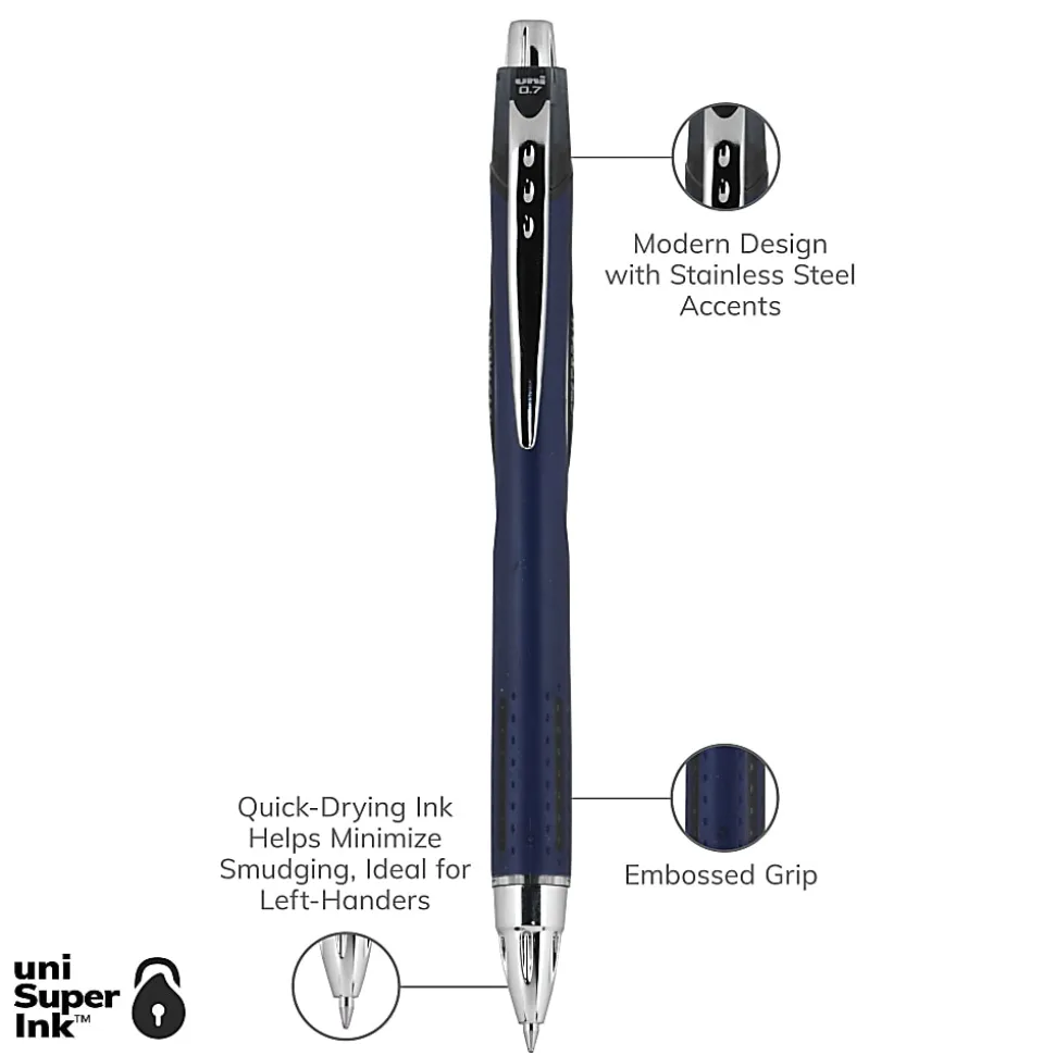 uniball JETSTREAM RT Ballpoint Pens, Fine Point (0.7mm), Black, 12 Count
