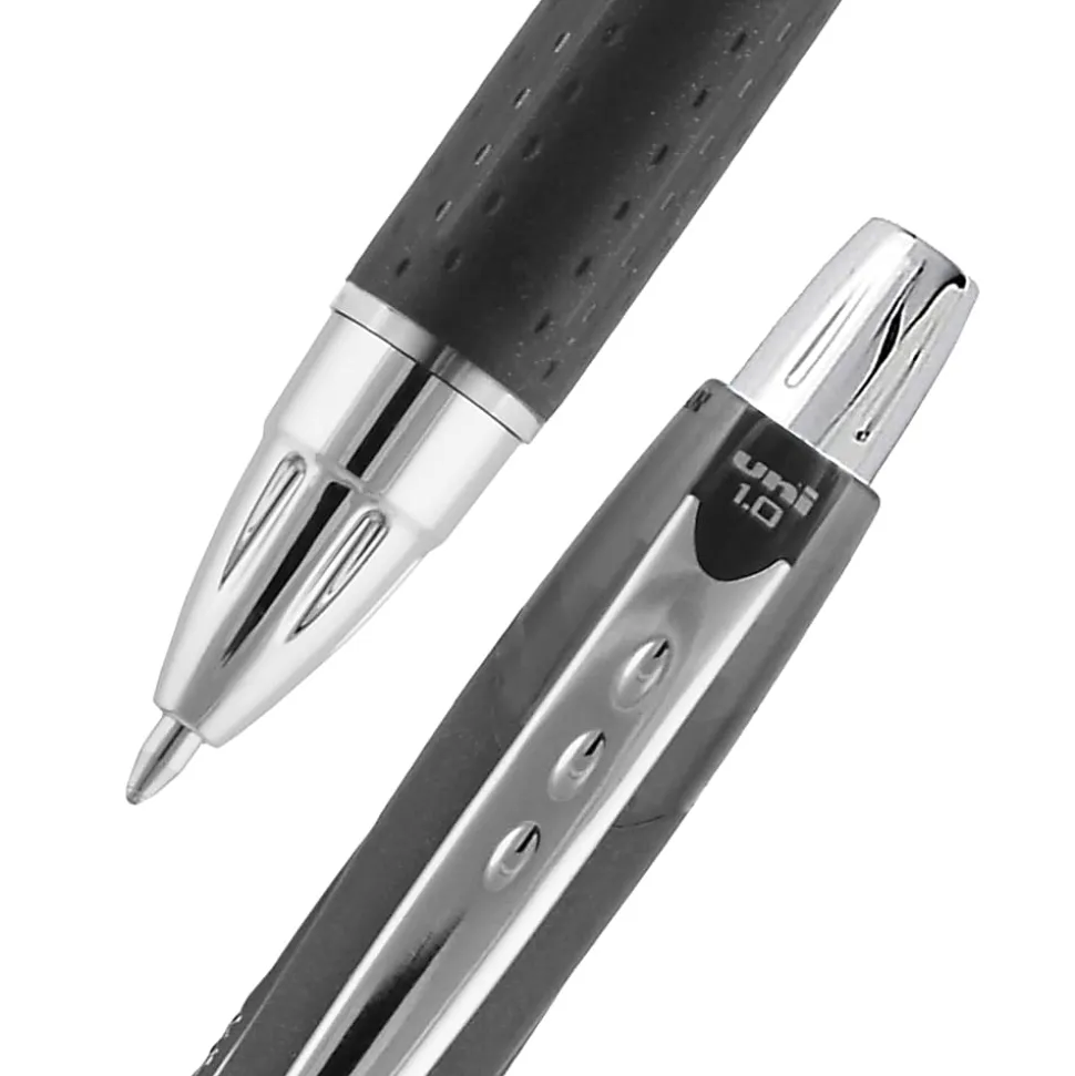 uniball® Jetstream™ RT Retractable Ballpoint Pens, Medium Point, 1.0 mm, Black Ink, Pack of 12