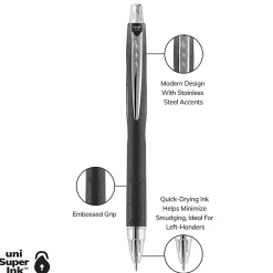 uniball® Jetstream™ RT Retractable Ballpoint Pens, Medium Point, 1.0 mm, Black Ink, Pack of 12