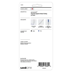 Uni-BallĀ® One Retractable Gel Pens, Medium Point, 0.7 mm, White Barrel, Blue/Black Ink, Pack Of 5 Pens