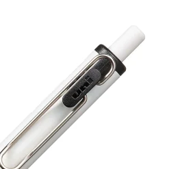 Uni-Ball® One Retractable Gel Pens, Medium Point, 0.7 mm, White Barrel, Blue/Black Ink, Pack Of 5 Pens