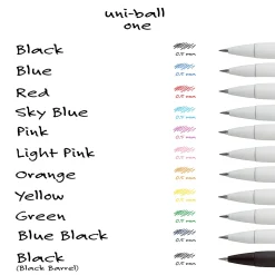 Uni-Ball® One Retractable Gel Pens, Micro Point, 0.5 mm, White Barrel, Blue Ink, Pack Of 12 Pens