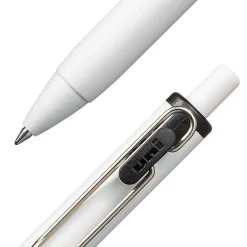 Uni-Ball® One Retractable Gel Pens, Medium Point, 0.7 mm, White Barrel, Black Ink, Pack Of 5 Pens