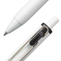 Uni-Ball® One Retractable Gel Pens, Medium Point, 0.7 mm, White Barrel, Black Ink, Pack Of 12 Pens