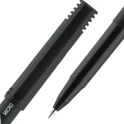 uni-ball® Onyx® Rollerball Pens, Micro Point, 0.5 mm, Black Barrel, Black Ink, Pack Of 12