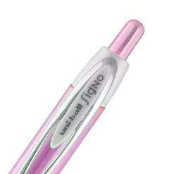 uni-ball® 207⢠Pink Ribbon Retractable Fraud Prevention Gel Pens, Medium Point, 0.7 mm, Pink Barrels, Black Ink, Pack Of 12