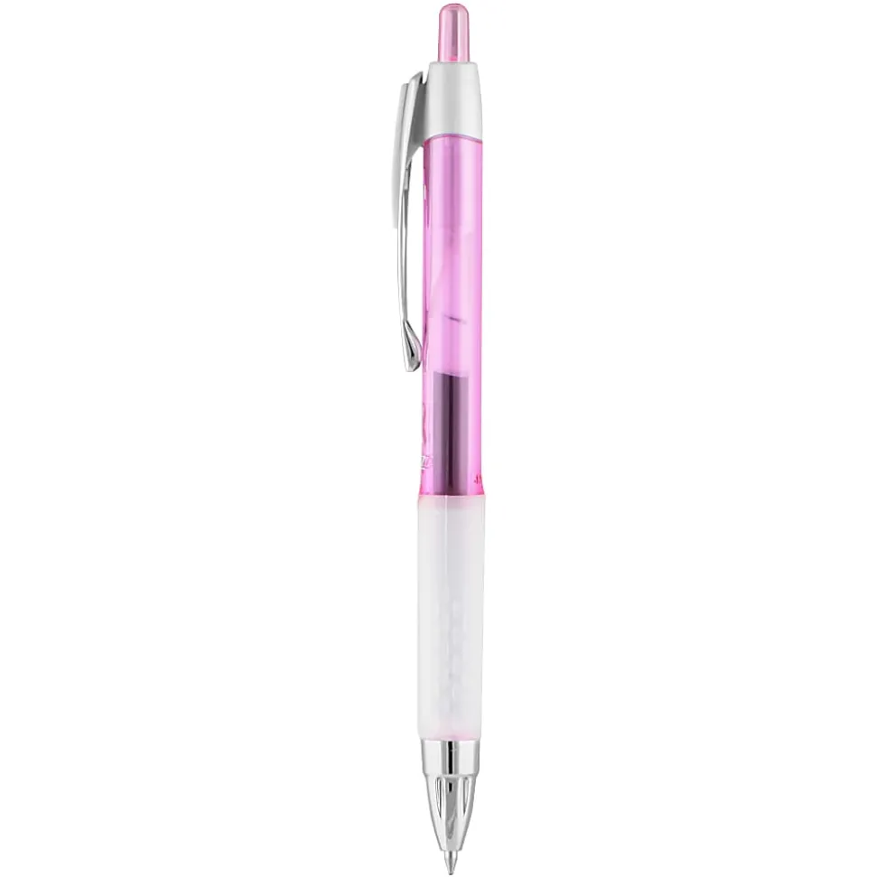 uni-ball® 207™ Pink Ribbon Retractable Fraud Prevention Gel Pens, Medium Point, 0.7 mm, Pink Barrels, Black Ink, Pack Of 12