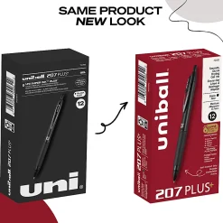 uniball™ 207 Plus+ Gel Pen - Medium Pen Point - 0.7 mm Pen Point Size - Retractable - Black Gel-based, Nanofiber Ink Ink - 70462