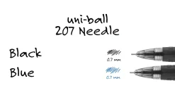 uni-ball® 207 Retractable Fraud Prevention Gel Pens, Medium Point, 0.7 mm, Black Barrel, Blue Ink, Pack Of 36