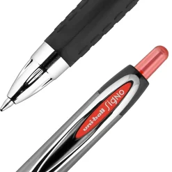 uni-ball® 207™ Retractable Fraud Prevention Gel Pens, Bold Point, 1.0 mm, Translucent Gray Barrel, Blue Ink, Pack Of 12