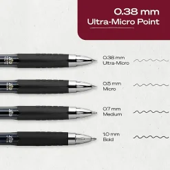 uniballâ„¢ 207 Retractable Gel Pens, 0.38mm Ultra Micro Point, Black Ink, 12 Count