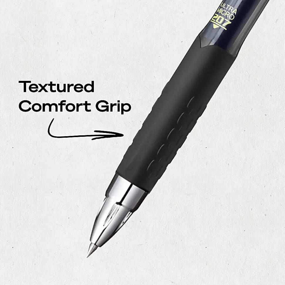 uniball™ 207 Retractable Gel Pens, 0.38mm Ultra Micro Point, Blue Ink, 12 Count