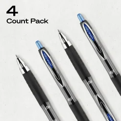 uniball™ 207 Retractable Gel Pens, 0.7mm Medium Point, Blue Ink, 4 Count