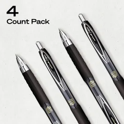 uniball™ 207 Retractable Gel Pens, 0.38mm Ultra Micro Point, Black Ink, 4 Count