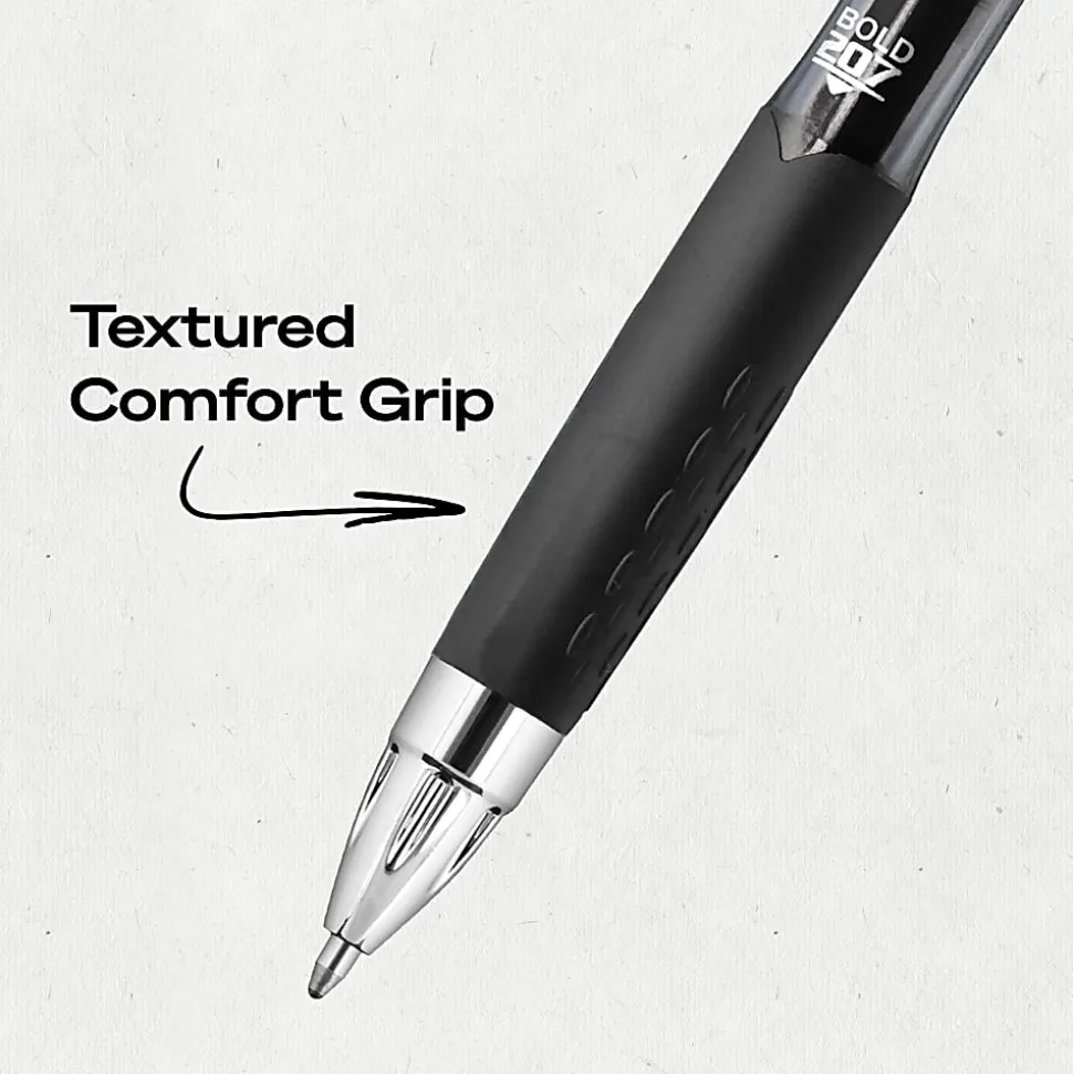 uniball™ 207 Retractable Gel Pens, 1.0mm Bold Point, Black Ink, 4 Count