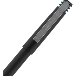 uni-ball® Rollerball™ Pens, Fine Point, 0.7 mm, 80% Recycled, Black Barrel, Blue Ink, Pack Of 12 Pens