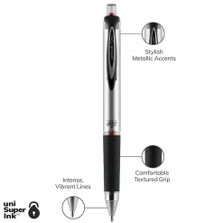 uni-ball® RT Gel Pens, 207™ Impact™, Bold Point, 1.0 mm, Gray Barrel, Red Ink, Pack Of 12