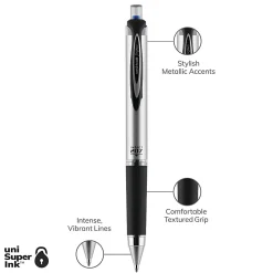uni-ball® RT Gel Pens, 207™ Impact™, Bold Point, 1.0 mm, Gray Barrel, Blue Ink, Pack Of 12
