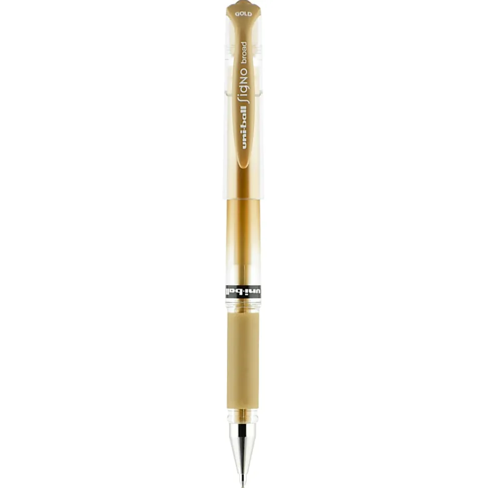 Uni-Ball Signo Gel Impact Pens, Bold Point (1.0mm), Gold Metallic