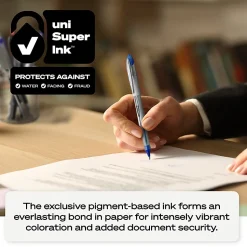 uni-ball® Vision™ Elite™ Liquid Ink Rollerball Pen, Bold Point, 0.8 mm, Silver Barrels, Blue/Black Ink