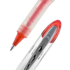 uni-ball® Vision™ Elite™ Liquid Ink Rollerball Pens, Bold Point, 0.8 mm, White Barrel, Red Ink, Pack Of 12