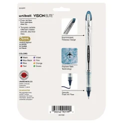 uni-ball® Vision™ Elite™ Liquid Ink Rollerball Pens, Bold Point, 0.8 mm, Black Barrel, Assorted Ink Colors, Pack Of 8