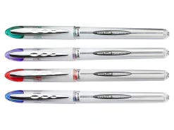 uni-ball® Vision™ Elite™ Liquid Ink Rollerball Pens, Bold Point, 0.8 mm, White Barrel, Assorted Ink Colors, Pack Of 4