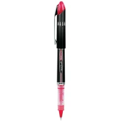 uni-ball® Vision™ Elite™ Liquid Ink Rollerball Pens, Micro Point, 0.5 mm, Black Barrel, Red Ink, Pack Of 12
