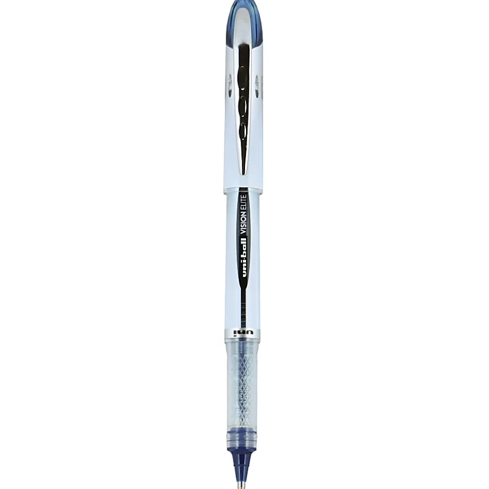 uni-ball® Vision™ Elite™ Rollerball Pen, Bold Point, 0.8 mm, White Barrel, Blue-Black Ink