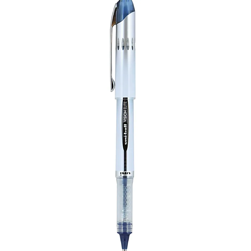 uni-ball® Vision™ Elite™ Rollerball Pen, Bold Point, 0.8 mm, White Barrel, Blue-Black Ink