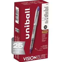 uniball Vision Elite Rollerball Pens, Bold Point (0.8mm), Violet, 12 Count