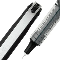 uni-ball® Vision™ Needle Liquid Ink Rollerball Pens, Micro Point, 0.5 mm, Black Barrel, Black Ink, Pack Of 12