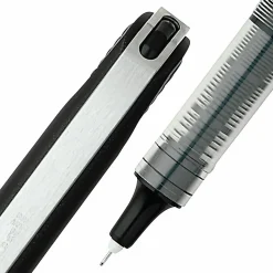 uni-ball® Vision™ Needle Liquid Ink Rollerball Pens, Micro Point, 0.5 mm, Black Barrel, Black Ink, Pack Of 12