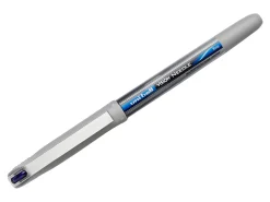 uni-ball® Vision™ Needle Liquid Ink Rollerball Pens, Fine Point, 0.7 mm, Gray Barrel, Blue Ink, Pack Of 12