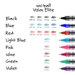 uni-ball® Vision™ Rollerball Pens, Fine Point, 0.7 mm, Gray Barrel, Red Ink, Pack Of 12