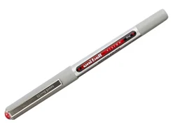 uni-ball® Vision™ Rollerball Pens, Fine Point, 0.7 mm, Gray Barrel, Red Ink, Pack Of 12