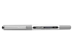 uni-ball® Vision™ Rollerball Pens, Fine Point, 0.7 mm, Gray Barrel, Black Ink, Pack Of 12