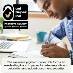 uni-ball® Vision™ Rollerball Pens, Fine Point, 0.7 mm, Gray Barrel, Black Ink, Pack Of 36