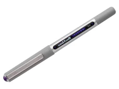 uni-ball® Vision™ Rollerball Pens, Fine Point, 0.7 mm, Gray Barrel, Violet Ink, Pack Of 12