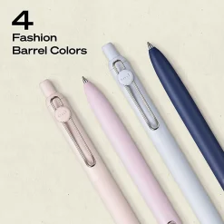 uniball™ Zento Retractable Liquid Gel Pens, 0.7mm Medium Point, Black Ink, Muted Barrel Colors, 4 Count
